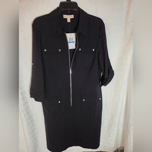 Michael Kors Black Zipper Front Dress